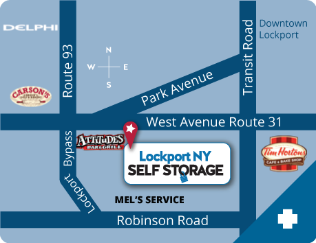 Lockport NY Self Storage Map